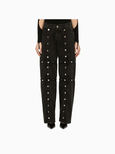 The Attico Black Baggy Jeans With Studs Women