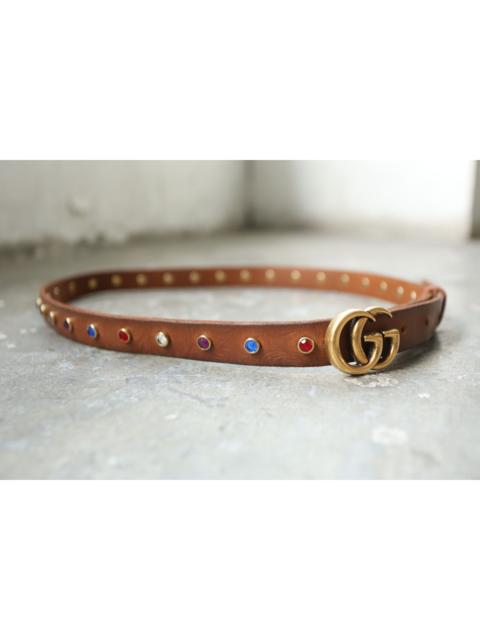 GUCCI Gucci - GG Marmont Crystal Thin Belt