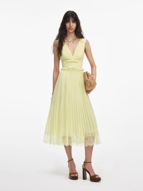 self-portrait Yellow Chiffon Midi Dress