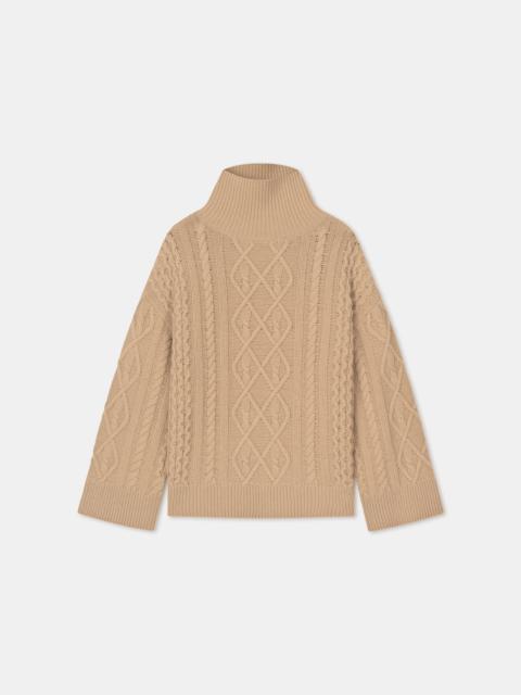 AERON MARSHALL
Cable-knit merino funnel-neck jumper