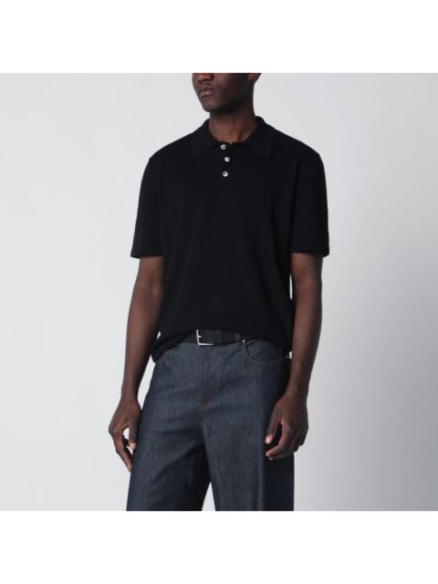 A.P.C. A.P.C. Black Cotton Knit Polo Shirt Men