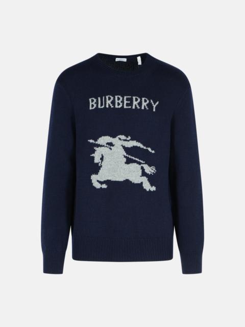 Burberry 'SNOWDONIA' WOOL AND NAVY CASHMERE SWEATER