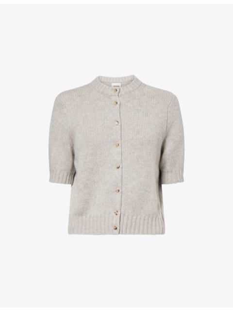 KHAITE Nora Round-Neck Stretch-Cashmere Cardigan