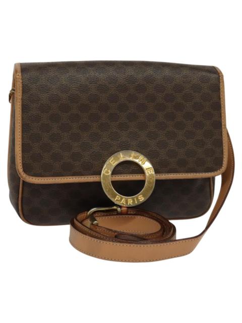 CELINE CELINE Macadam Canvas Shoulder Bag Pvc Leather Brown
