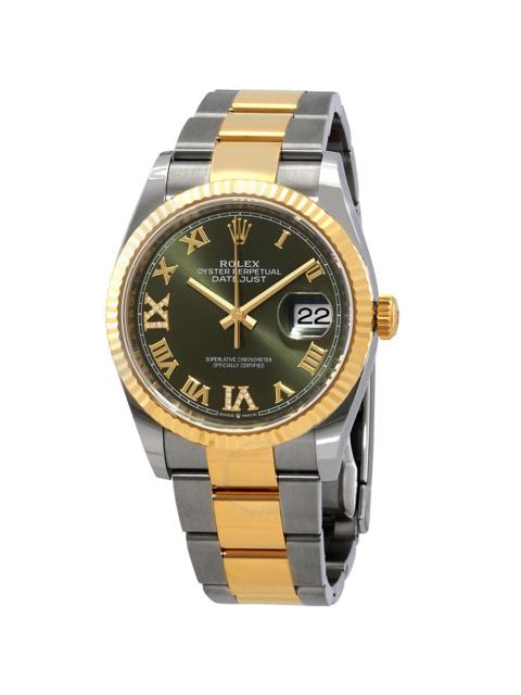 ROLEX Rolex Datejust 36 Olive Green Diamond Dial Men's Stainless Steel and 18kt Yellow Gold Oyster Watch 1