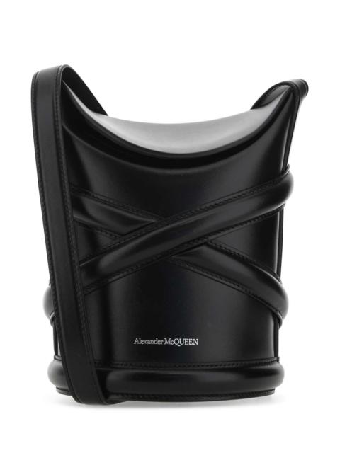 Alexander McQueen Alexander Mcqueen Women Black Leather The Curve Bucket Bag