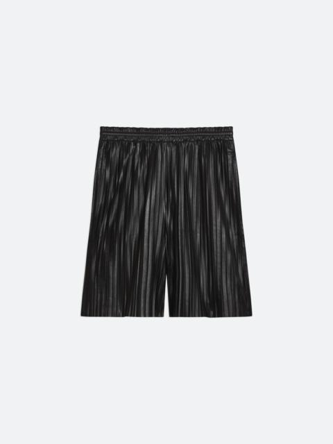 Helmut Lang PLEATED LEATHER SHORTS