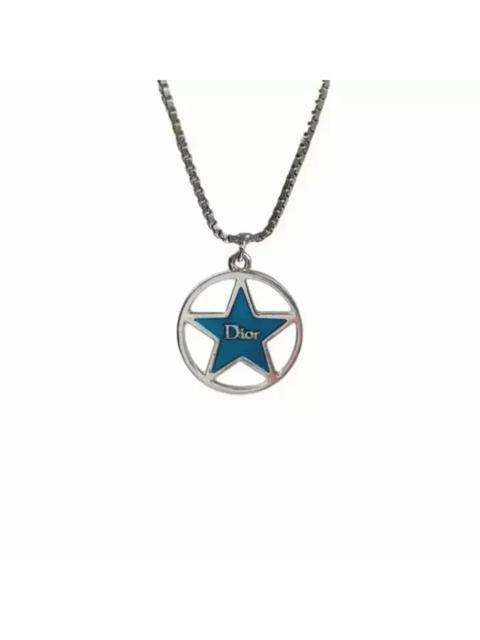 Dior Star Pendant Necklace, Silver/Blue