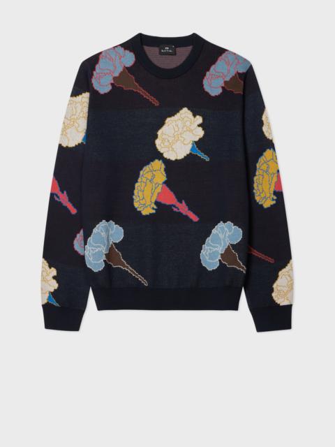 Paul Smith Navy 'Carnation' Cotton Knitted Sweater