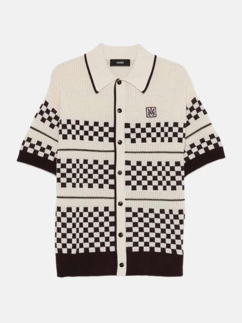 AMIRI AMTOKN1083-271 CHECKERED MESH SHIRT