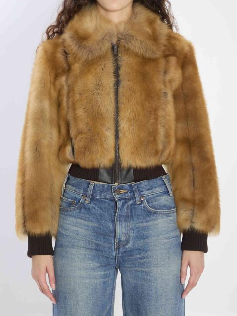 Saint Laurent Women Bomber Jacket In Shearling