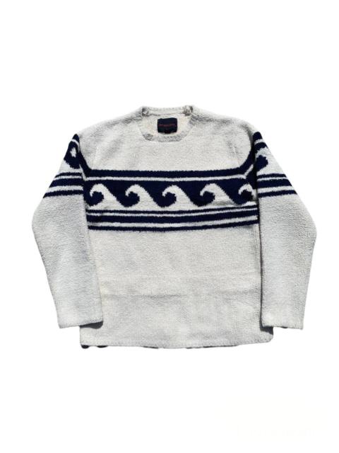 Other Designers Japanese Brand - Anti Ballistic Terry Fleece Plush Wave Logo Sweater
