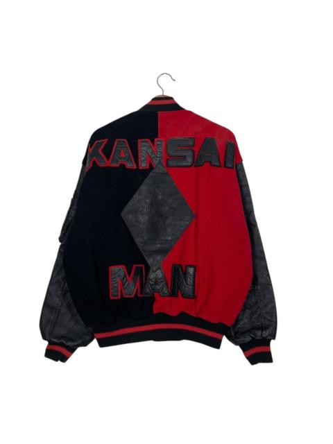 Other Designers Kansai Yamamoto - Vtg Kansai Man Yutaka Nishimura Leather Varsity Jacket