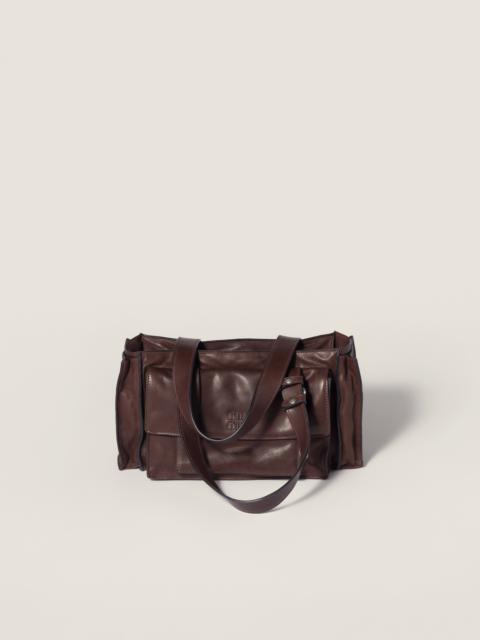 Miu Miu Utilitaire nappa leather shopping bag