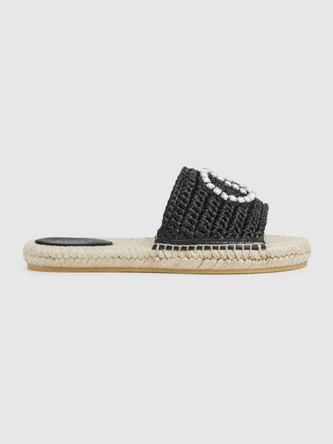 GUCCI Gucci Crystal Interlocking G Espadriles