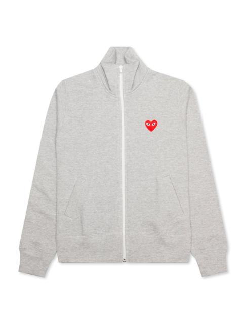 Comme des Garçons PLAY COMME DES GARCONS PLAY WOMEN'S MULTI HEART ZIP SWEATSHIRT - GREY