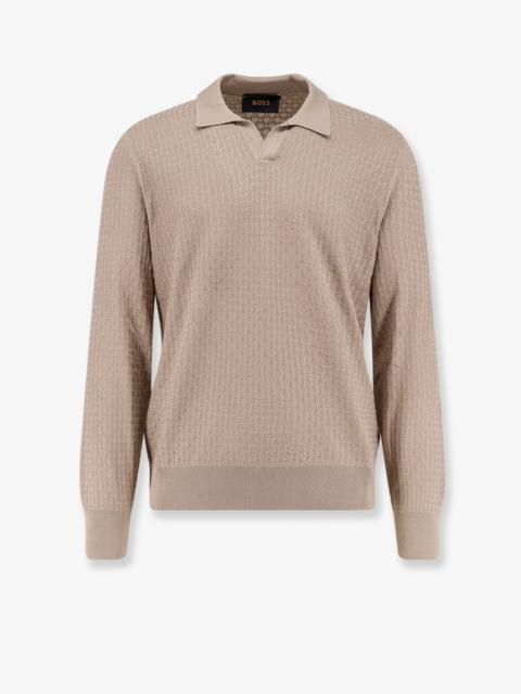 BOSS Boss Men Silk Sweater With All-Over Processing