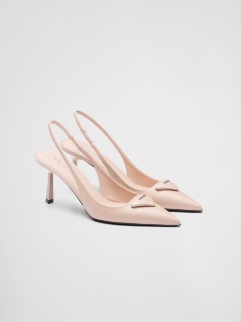 Prada Brushed leather slingback pumps