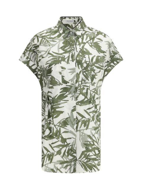Brunello Cucinelli Brunello Cucinelli Women Leaf Print Long Shirt