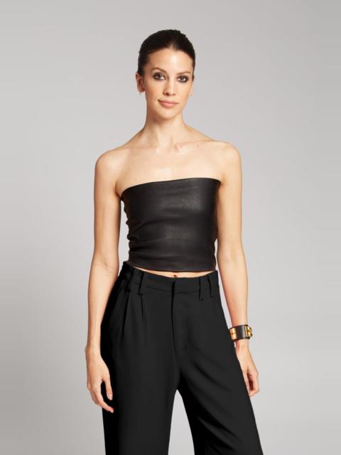 SPRWMN BLACK LEATHER TUBE TOP