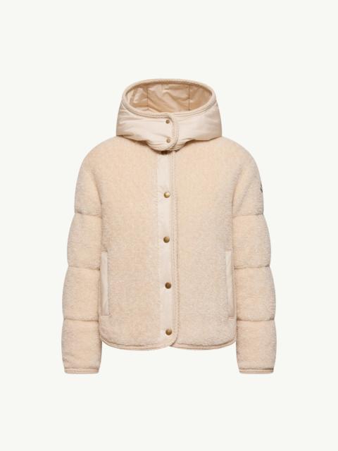 Moncler Ciboulette Braided Trim Teddy Hooded Short Down Jacket
