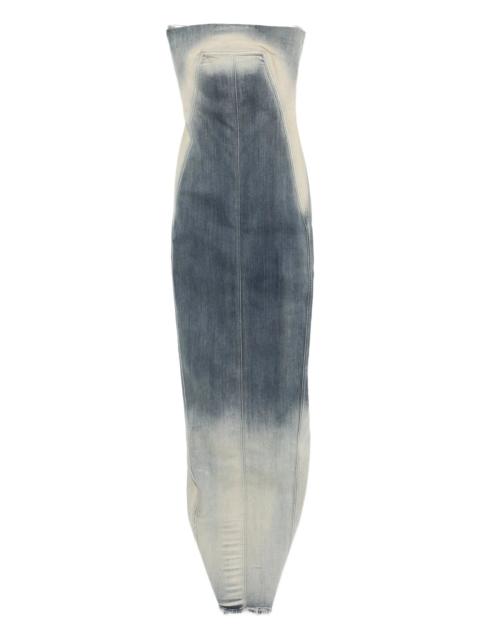 Rick Owens strapless denim dress