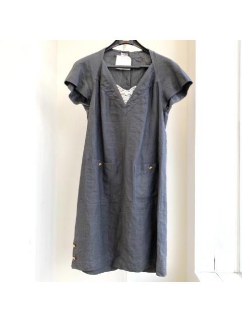 CHANEL Chanel linen short sleeve dress 40