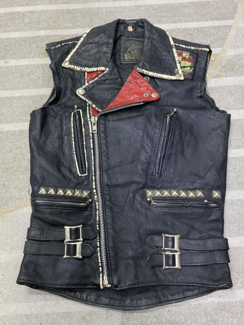 Other Designers Vintage UK Punk 666 Double Collar Spikes Studded Sleeveless