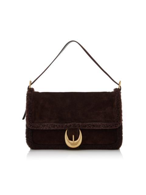 STAUD Harlow Medium Suede Bag brown