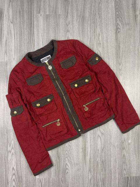 Moschino Moschino Multipocket Gold peace zipper Red Jacket
