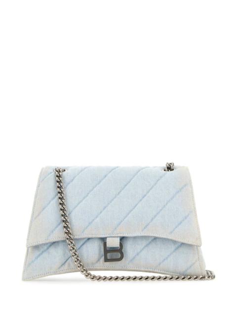 BALENCIAGA Balenciaga Women Light-Blue Denim Crush M Shoulder Bag