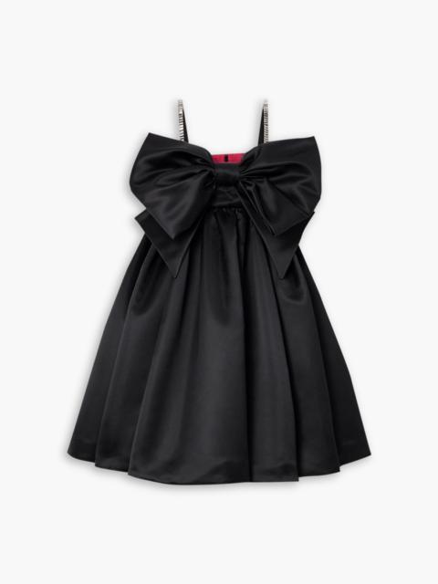 NINA RICCI Crystal-embellished bow-detailed satin mini dress