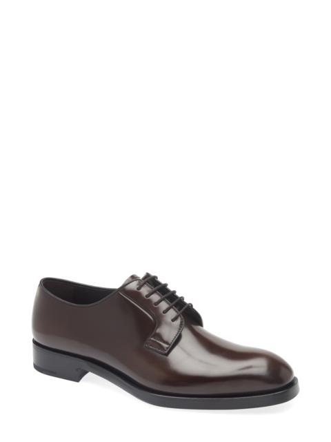 Prada Prada Formale Spazzolato Plain Toe Derby in Bruciato at Nordstrom