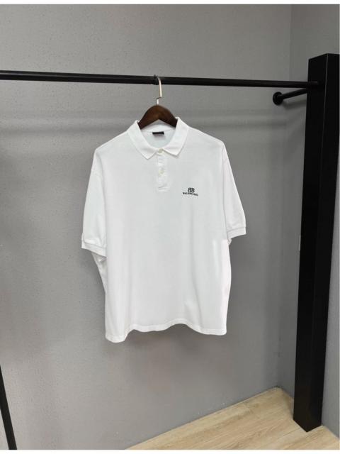 BALENCIAGA Balenciaga white BB Classic oversized polo shirt