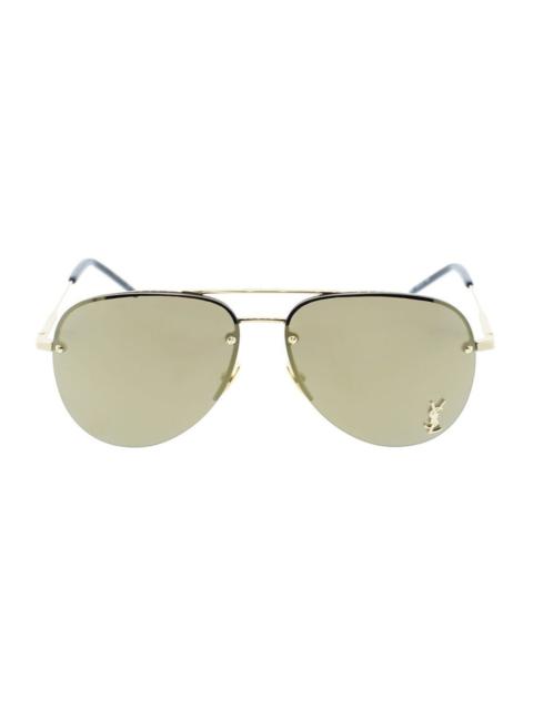 SAINT LAURENT Classic Gold Aviator Sunglasses