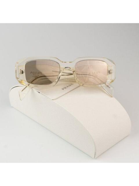 Prada NEW Prada PR17WS 19X30N Transparent Champagne Mirror Rectangle Sunglasses