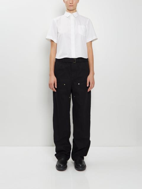 sacai Washed Cotton Canvas Duck Pants — Black