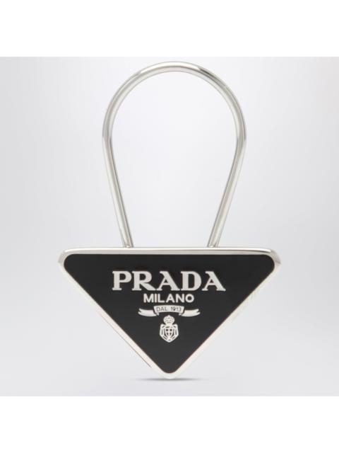 Prada Prada Black/Silver Keyring In Enamelled Metal Men