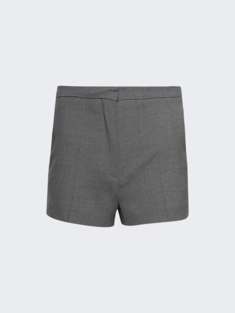 Loulou de Saison Serge Tailored Mini Shorts Grey Melange