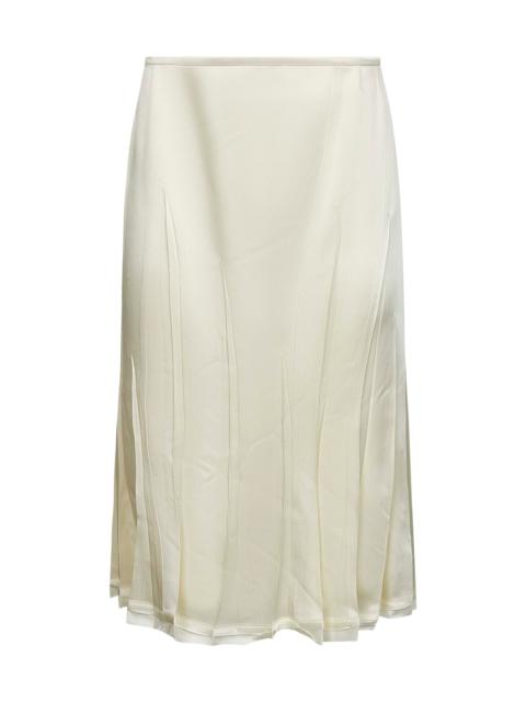 Jil Sander Women Ivory Satin Flared Skirt