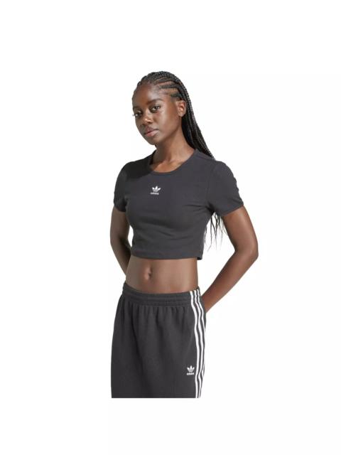 adidas Originals Women's Essentials Ribbed T-Shirt -Black