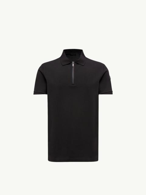 Moncler Logo Patch Cotton Piquet Polo Shirt