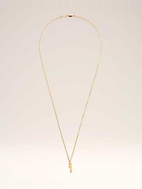 AMI Paris GOLD BRASS HAMMERED "1" PENDANT NECKLACE