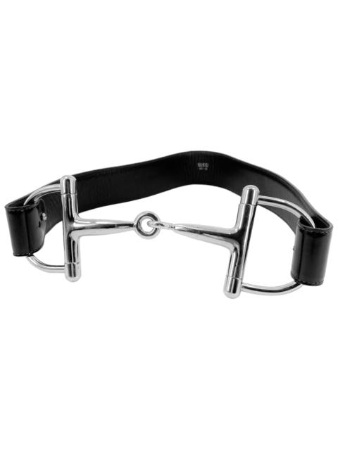 GUCCI Gucci Fall 1995 Tom Ford Iconic Black Oversized Horsebit Patent Leather Belt 32