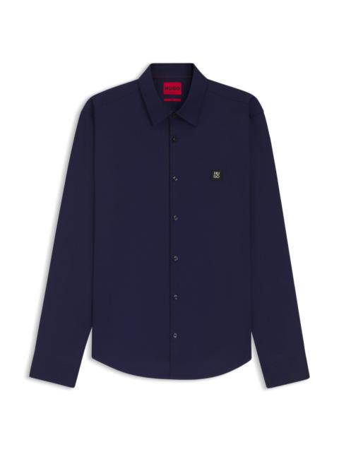 HUGO SLIM-FIT SHIRT IN STRETCH-COTTON CANVAS