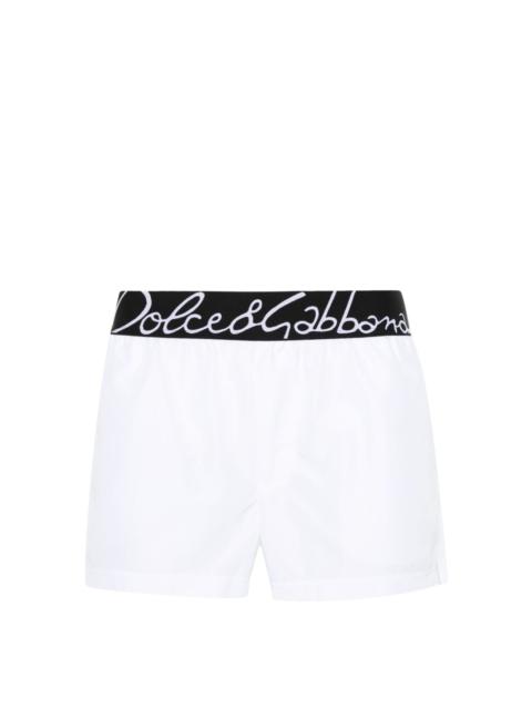 Dolce & Gabbana logo-waistband swim shorts