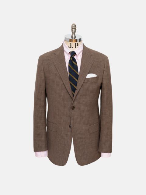 J. PRESS MADE-IN-USA BROWN MINI CHECK FOX AIR WOOL SPORT COAT