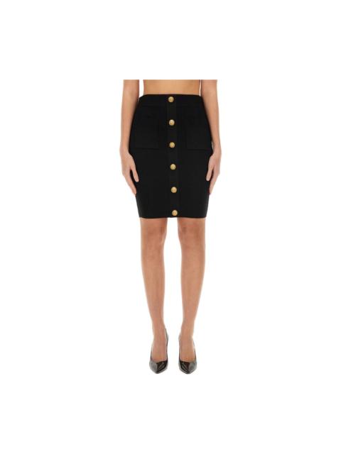 Balmain "vichy" Knit Skirt