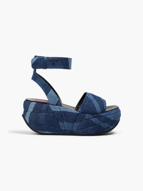 PUCCI Quilted printed denim platform sandals