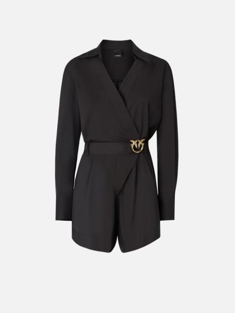 PINKO PLAYSUIT IN COTTON WITH LOVE BIRDS BELT